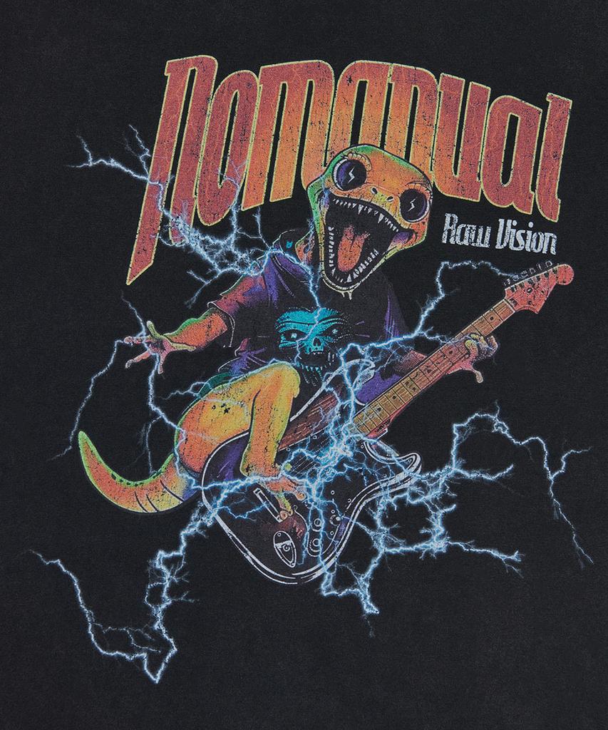 Nomaenyueol Heavy Metal Gecko T-Shirt - Washed Black