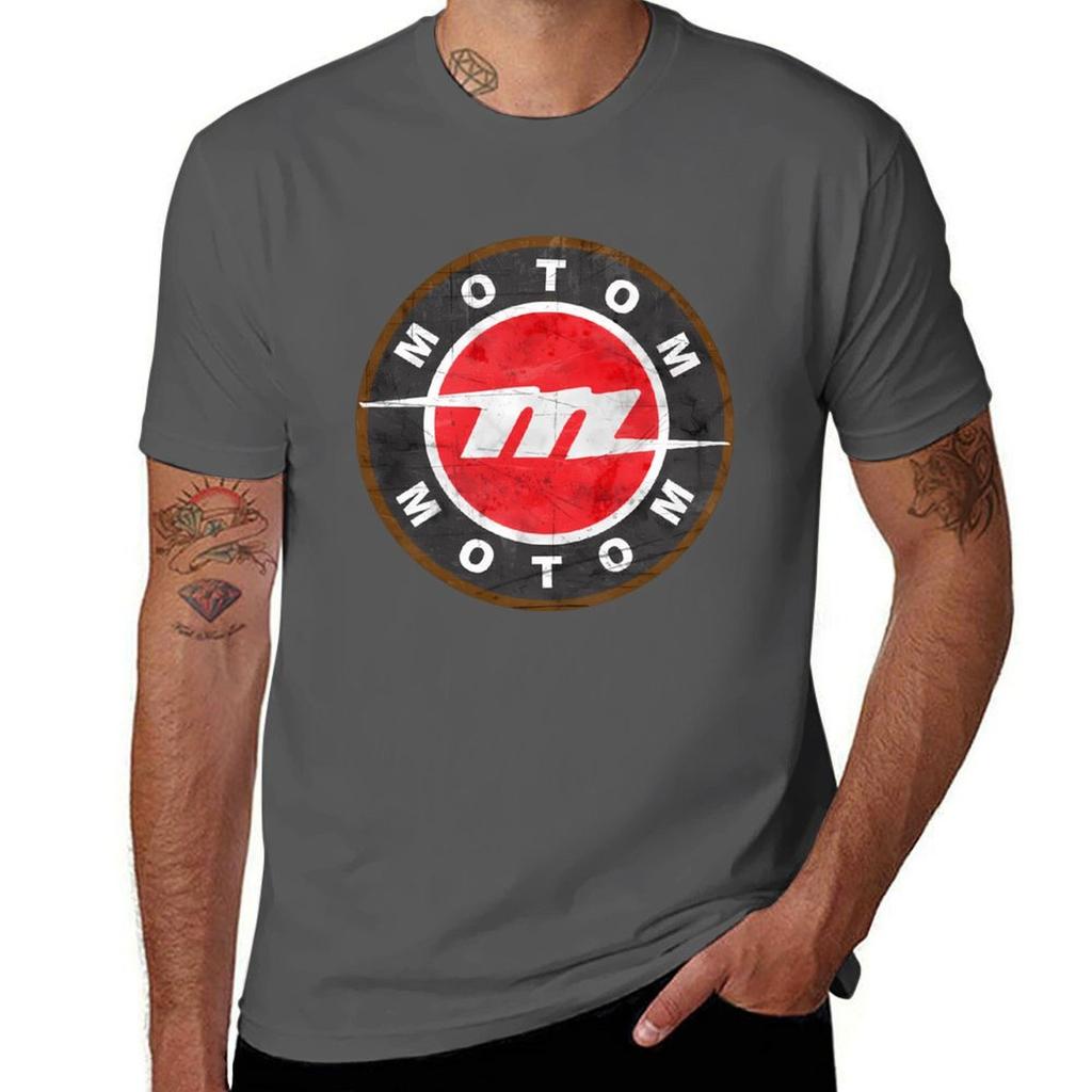 Motom Motorcycles Retro Badge Motom Logo Tshirt Soft Antishrink Cotton Tee Tshirt