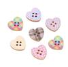 10Pcs Round Heart Pentagram Decorative Wood Buckle Handmade DIY Doll Costume Button