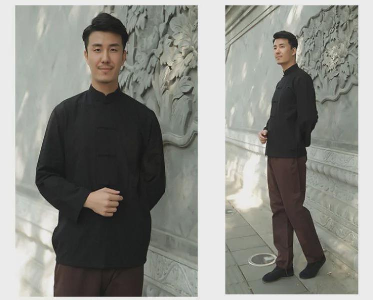Men's Large Tang Suit Hanfu Long-Sleeve Jacket