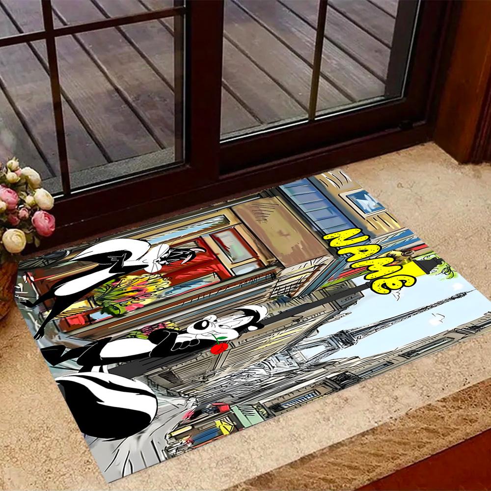 Looney Tunes: Name Frames Customize Text Floor Rug Office Rug Suitable for Dining Room Living Rooms Outdoor Kitchen Anti-slip Rug Office home decor