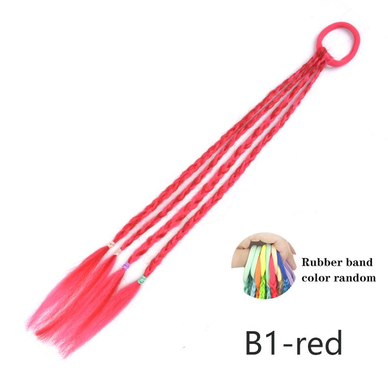 Colored Hair Extensions for Kids Ponytail Hair Accessories Clip In Ponytail with Rubber Bands for Women Synthetic Hair Pieces