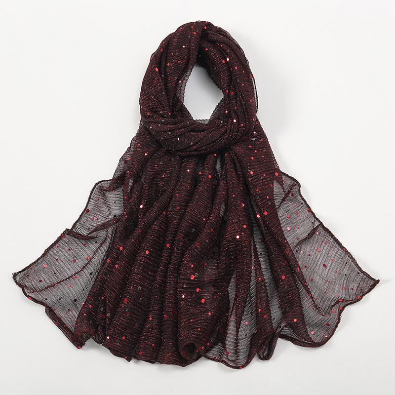 New Sequin Gold Silver Thread Women Scarf Girls Summer Solid Sunscreen Thin Scarves Soft Foulard Shawl Casual Female Wrap Shawls