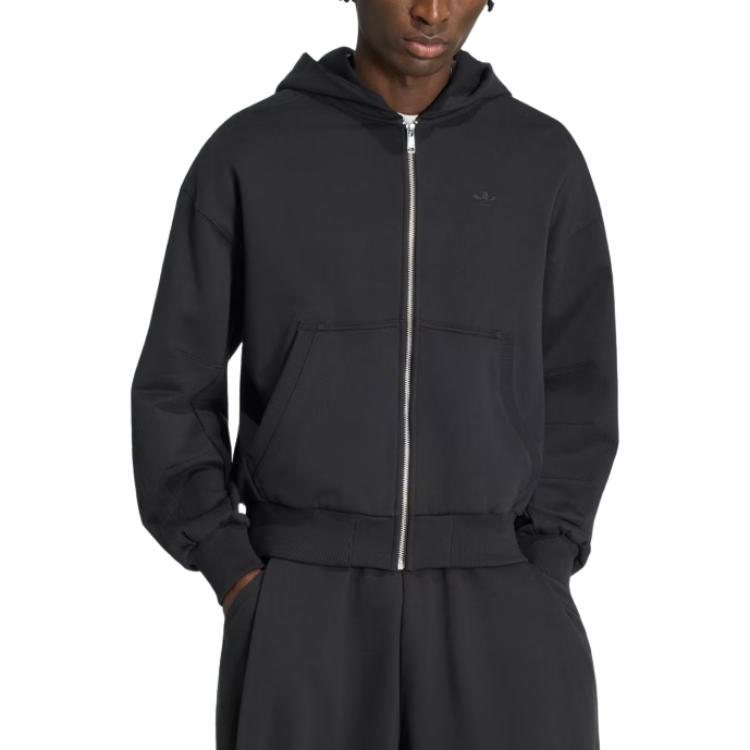 Men's Adidas Originals Premium Essentials Jackets Men's Black Hooded Non Detachable Moderate