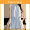 Summer Soft Womens Knit Dress With Spliced Design For Casual And Vintage Style