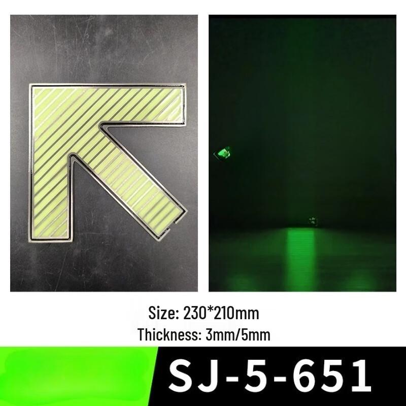 Photoluminescent Subway Platform Directional Arrow Sign