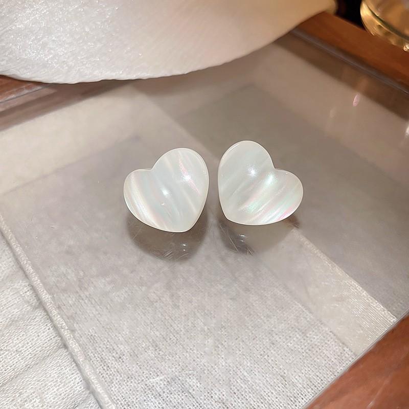 Tropföl runde verdrehte weiße quadratische Ohrstecker Damen einfache vielseitige Ohrringe Ohrringe Damen