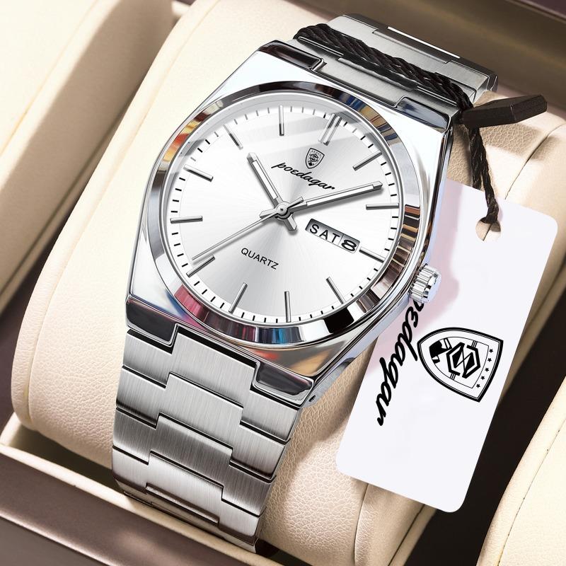 

Top Brand New Ultra-thin Men s Watch Waterproof Luminous Quartz Double Calendar Business Watch