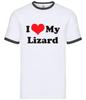 I Love My Lizard - Mens Ringer - Gecko Reptile Iguana Chameleon Pet Animal