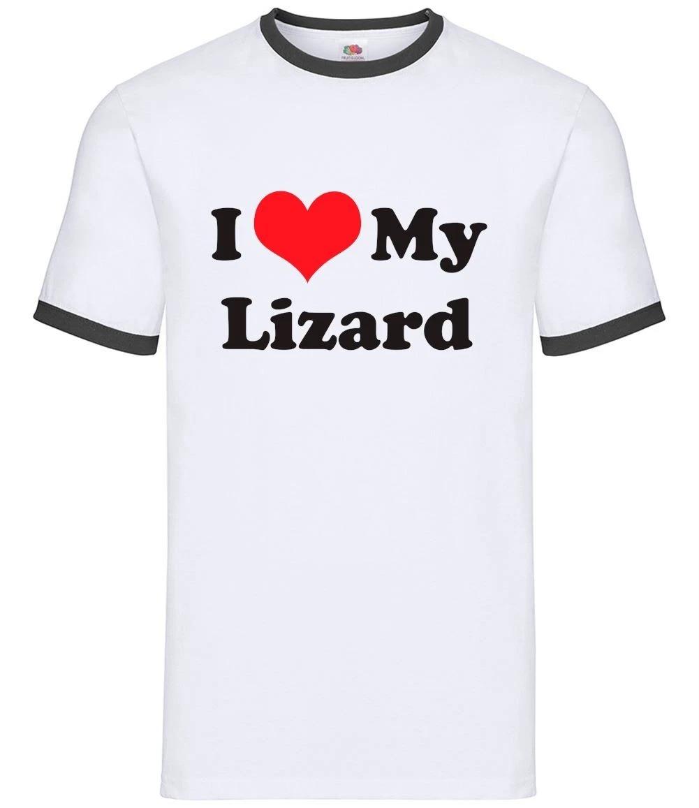 I Love My Lizard - Mens Ringer - Gecko Reptile Iguana Chameleon Pet Animal S