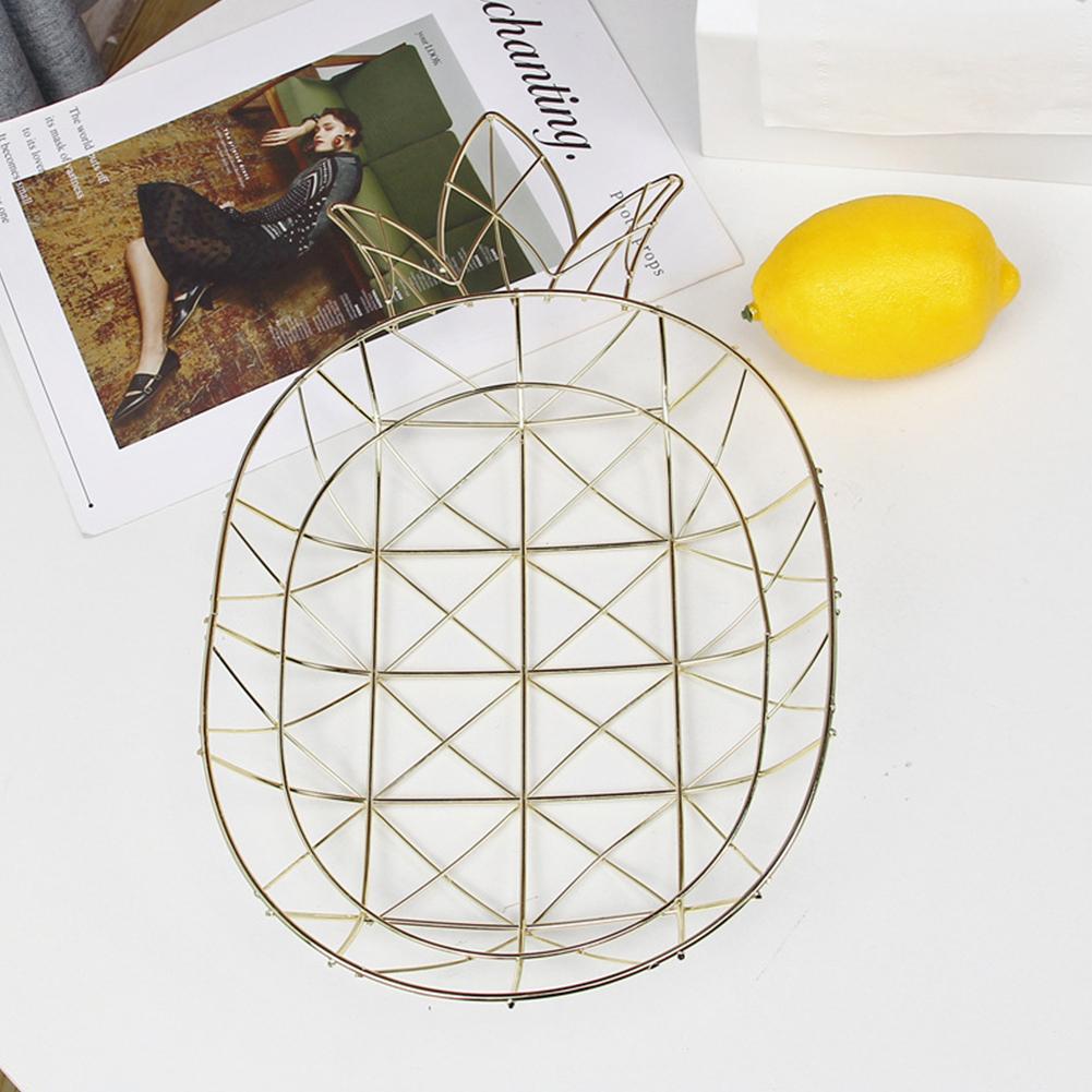Fruit Storage Basket Iron Pineapple Shape Tray Nordic Style Dessert Snack Plate
