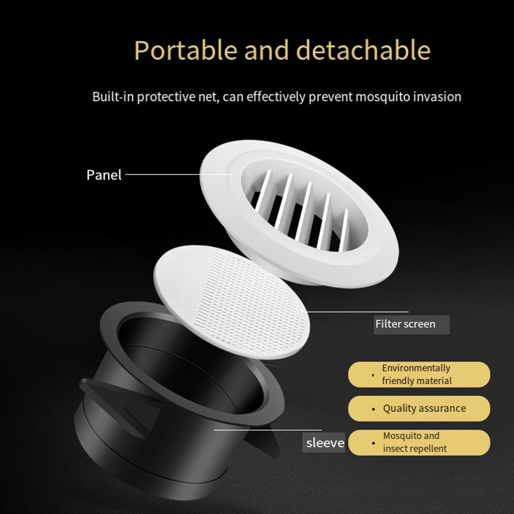 1pc Duct Vents Round Louvered Vents  Interior ABS Grille Ventilation Adjustable Air Vol 75mm/100mm/125mm/150mm/200mm