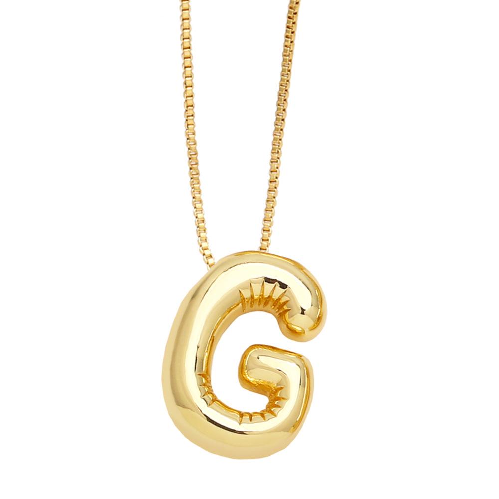 18K Gold-Plated Smooth Letter Pendant Necklace - Unique & Versatile Design