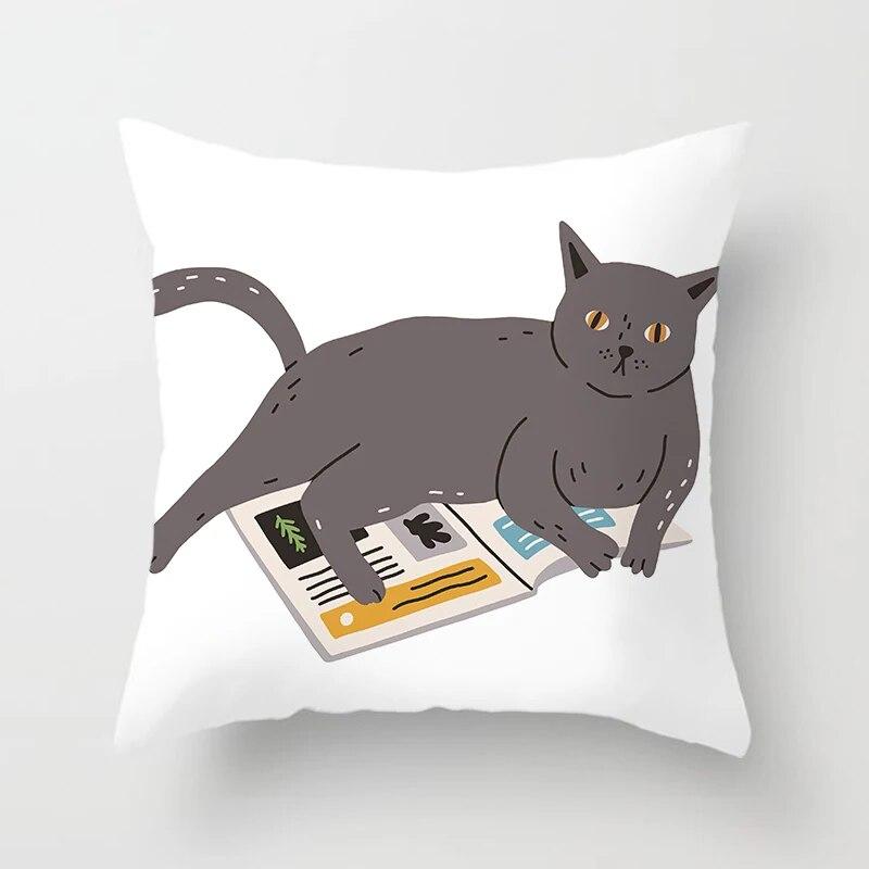 Totenkopf Katze Schwarz Heimdeko Kissenbezug Unartig Sofa Autodekoration 45x45cm Kissenbezug Quadratisch Polyester