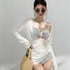 [Striped Qimeng Swimsuit Women's 1011 New Bikini Blouse Beautiful Premium Resort Hot Spring Swimsuit