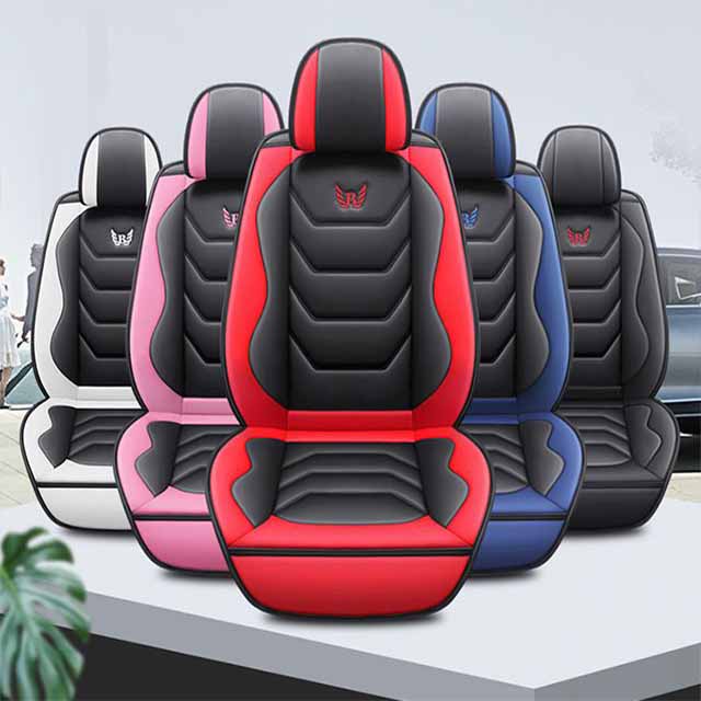 Universal Leather Car Seat Cover 5-seater Full Set of Car Seats for Most Honda Toyota Chevrolet Ford Nissan Cars, Trucks, SUVs.