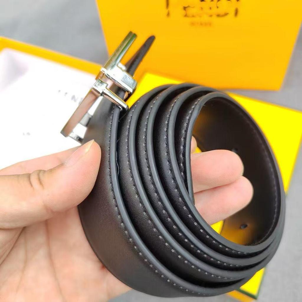 Herren-Gürtel aus echtem Leder mit glatter F-Schnalle - Vielseitig für Freizeit & Business, Grenzüberschreitend heißer Verkauf.