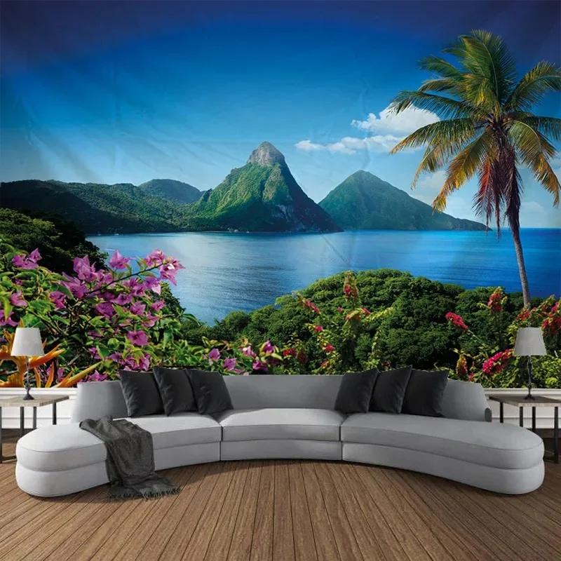 Wanddekoration Zuhause Wandteppich Himmel Wald See Hintergrund Büro Wohnzimmer Wandteppich