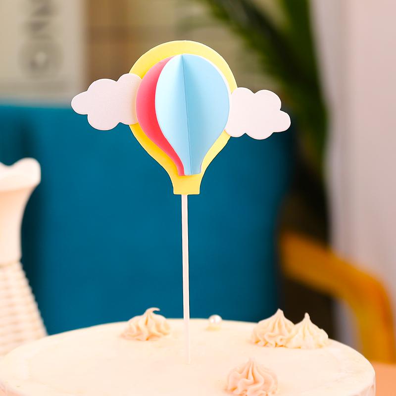 3D Cloud Cake Decorations: Dessert Flags & Fluffy Ball Inserts