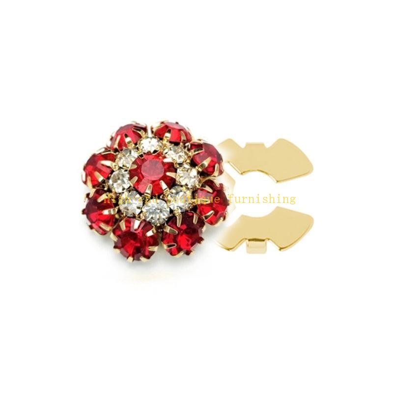 L9NB Button Covers Rhinestones Button Cover Flower Button Cover Decorative Button Attend Accessories for Shirt Jeans