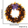 Orange Halloween Pumpkin Wreath Vibrant Colorful Hanging Decoration For Parties Spooky