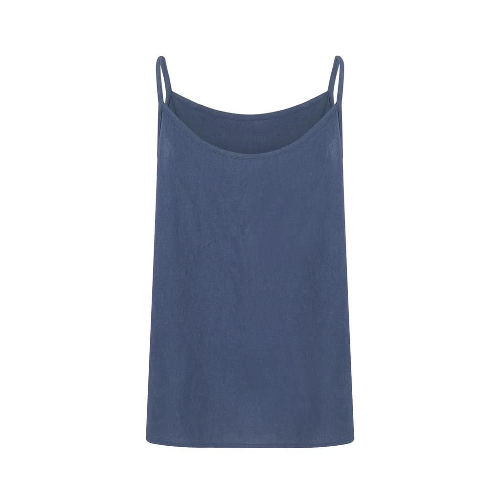 Camisole-vest for kvinner i bomull og lin, løs, ermeløs sommer for kvinner, allsidig topp underdel