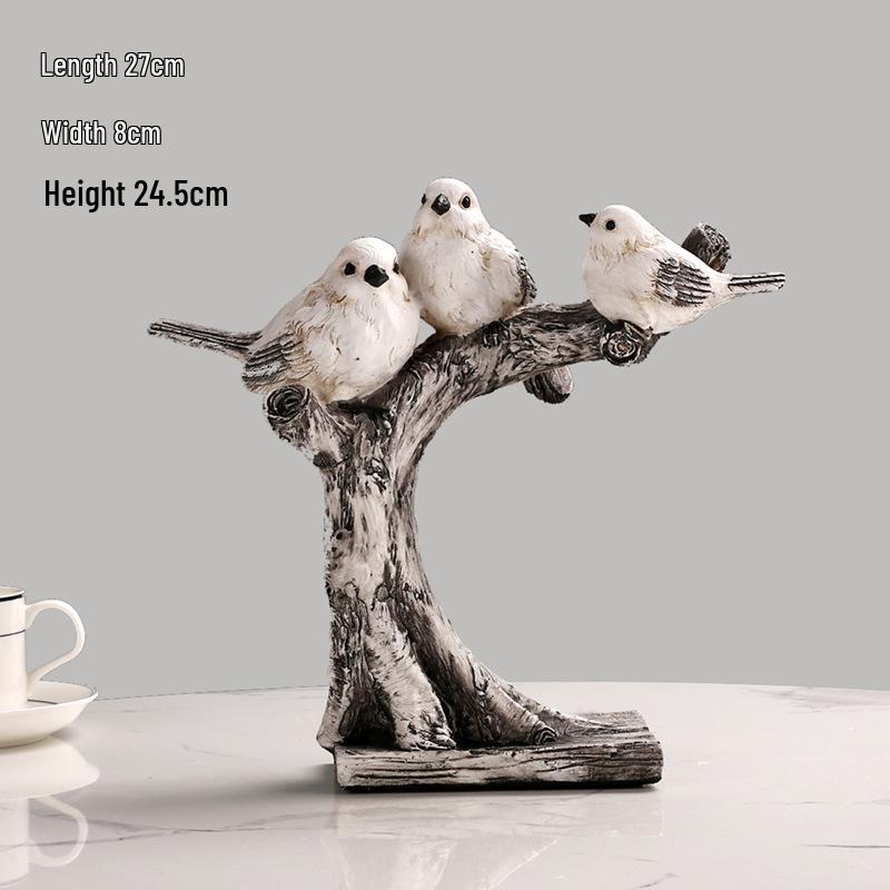Creative Bird Family of Three Ornament for Home or Wine Cabinet Decoration