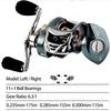 Baitcastingové navijáky 6,3:1 levá/pravá magnetická brzda nahazovací rybářský naviják tažné kolo z uhlíkových vláken