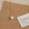 S925 Gold-plated Classic Single Natural Freshwater Pearl Necklace Simple Niche Clavicle Chain Adjustable Versatile Gift