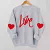 Ladies' Casual And Fashionable Round Neck Top With Valentines Print Hooded T,shirt Long Sleeved Sweatshirt