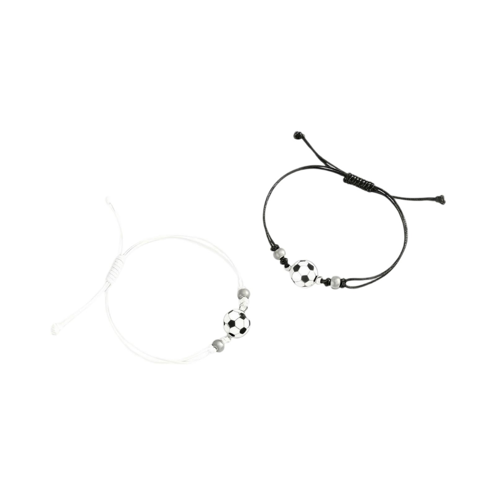 

Adjustable Football bracelet Set with Soccer Ball Charm Simple Football bracelet for Everyday Wear Football bracelet for Sports Fans One Size