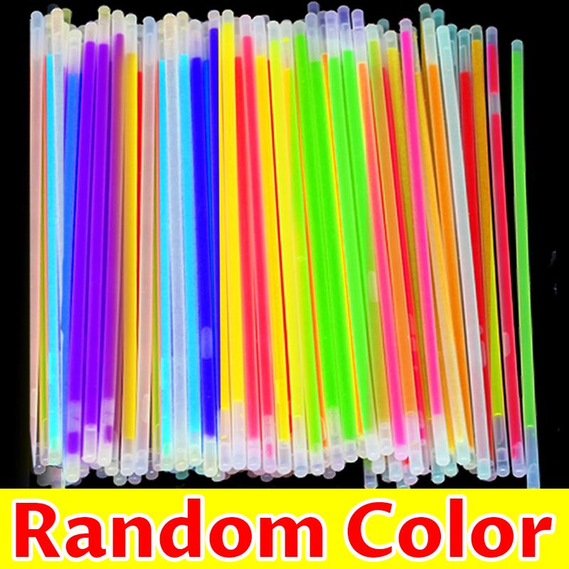 Luminous Multicolors Glow Stick Bendable Fluorescence Sticks Glowing Bracelets DIY Necklace with Connector for Party Decor Gifts