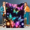 A Cozy Rainbow Glow-In-The-Dark Starry Sky Themed Butterfly Patterned Fleece Blanket, Stylish, Soft, And Warm, Is a Versatile Gift Suitable