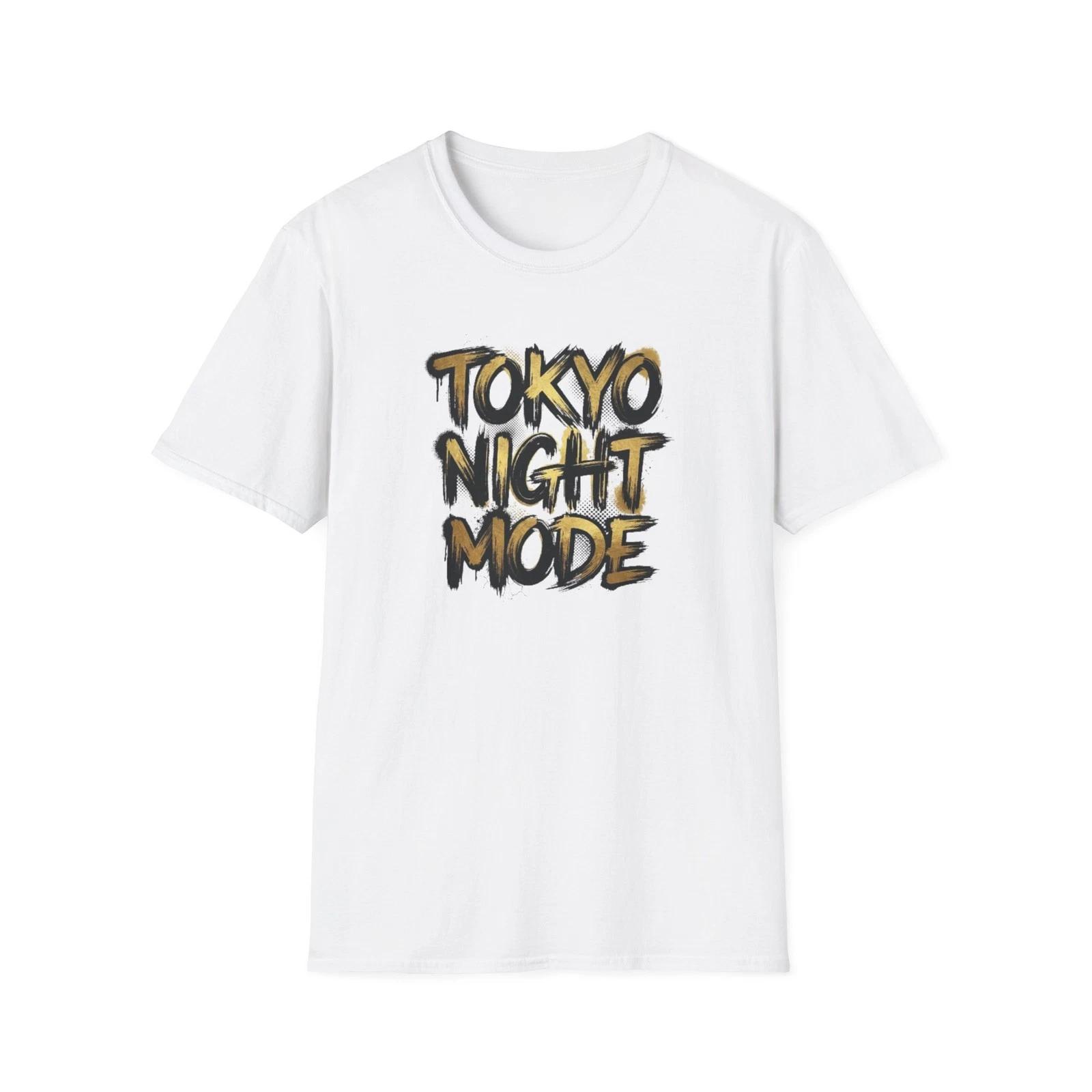 Tokyo Night Mode T-Shirt Japanese Streetwear Neon Graffiti Cyberpunk Graphic Tee S