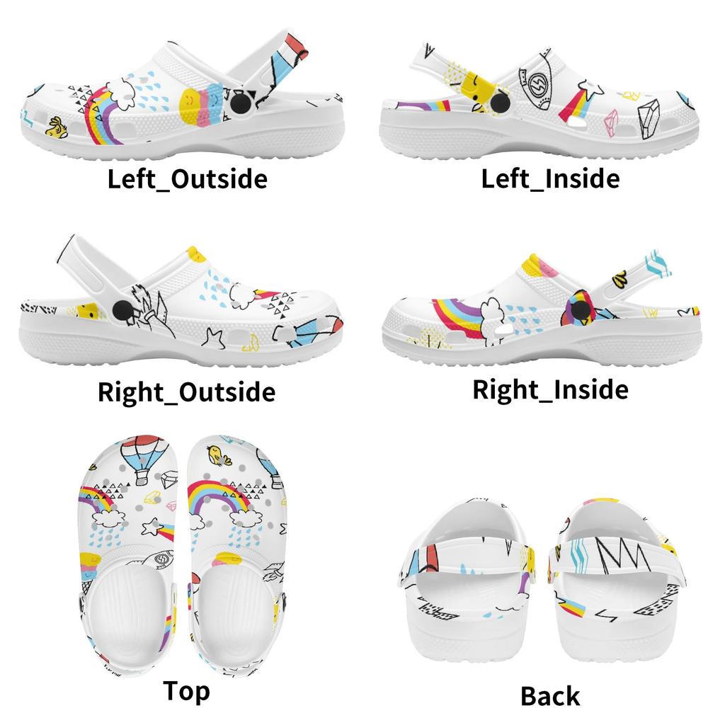 Cartoon Printed EVA Casual Clogs for Women Men Soft Sole Flexible Breathable Slip On Sandals Slippers Summer Daily Leisure Shoes