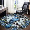 1pc Stained Glass Bird Office Round Area Rug, Under Office Chairs Bedroom Living Room Home Decor, Room Deco