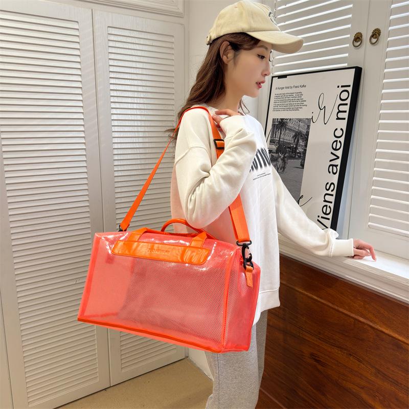 Bolsa de Viagem ao Ar Livre da Moda Tendência Grande Capacidade Personalizada Leve Esportiva para Academia Textura PVC Bolsa de Armazenamento para Lazer