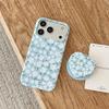 Apple iPhone 17 Pro Max/16 Pro Blue Magnetic Film Case White Floral Design Hearts Girl