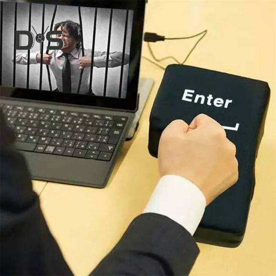 Buton de intrare mare, alimentat prin USB, pentru ameliorarea stresului, cheie de intrare mare, jucărie, buton de introducere ergonomic, pernă, burete, decorare pentru birou