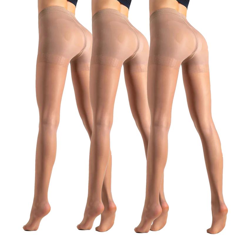 

Kave 3 пары женских колготок 40 ден весенне-летние тонкие нейлоновые колготки с утягивающим верхом, прозрачные колготки, леггинсы с высокой талией для живота, сексуальные S 40-50kg
