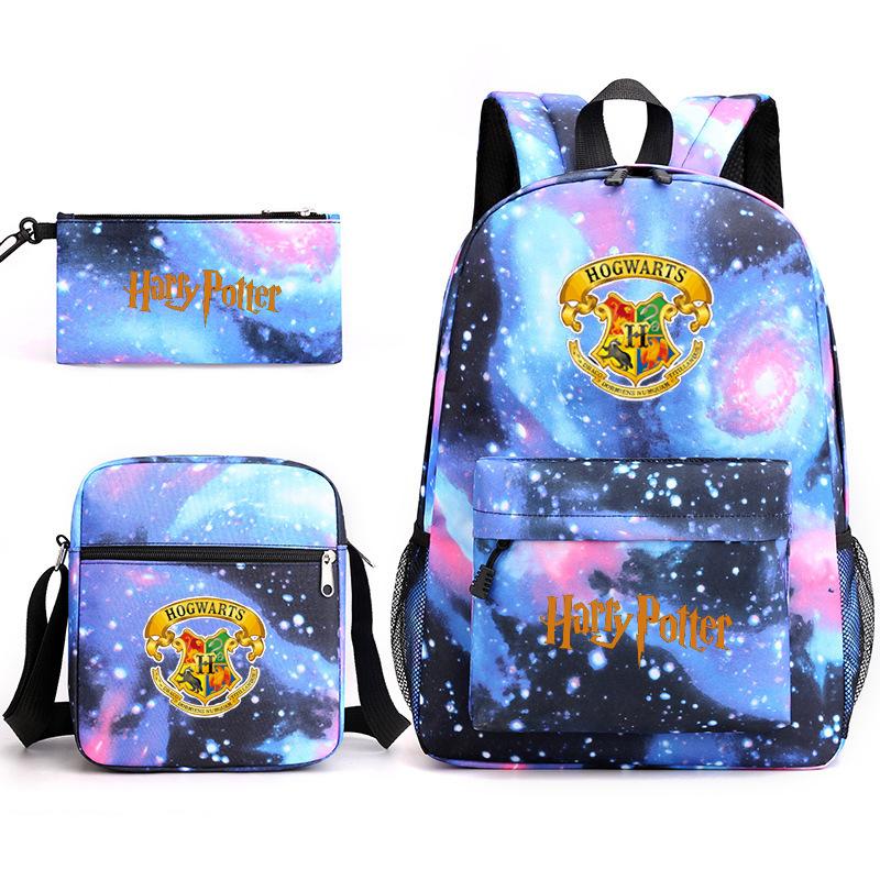 Harry Potter Academy Badge Harrypotter Backpack Student Schoolbag Shoulder Bag Pencil Case 3PCS Set