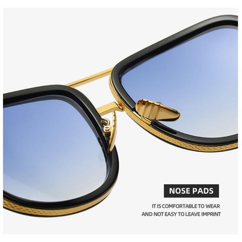 Fashion Square Sunglasses Vintage Metal Sun Glasses Men's Outdoor Sport Travel Sunscreen Sunshade Non-polarized Glasses