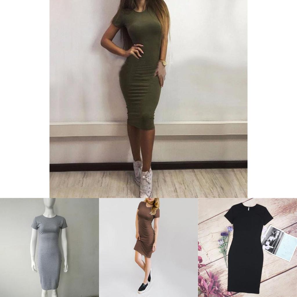 Elegant Womens Short Sleeve Bodycon Pencil Dress For Summer Casual Plus Sizes