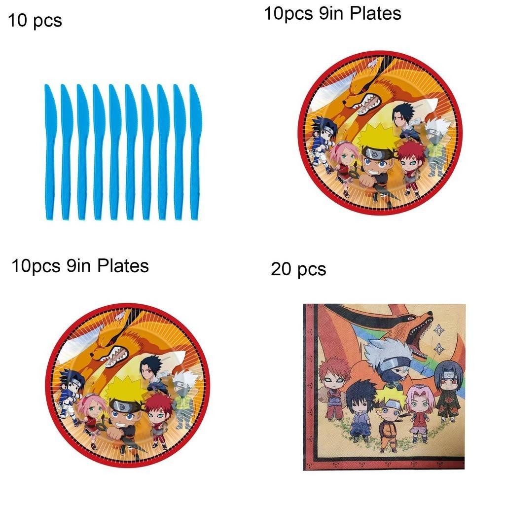 Naruto Ninja Birthday Party Decor Supplies Featuring Colorful Balloons And Plates