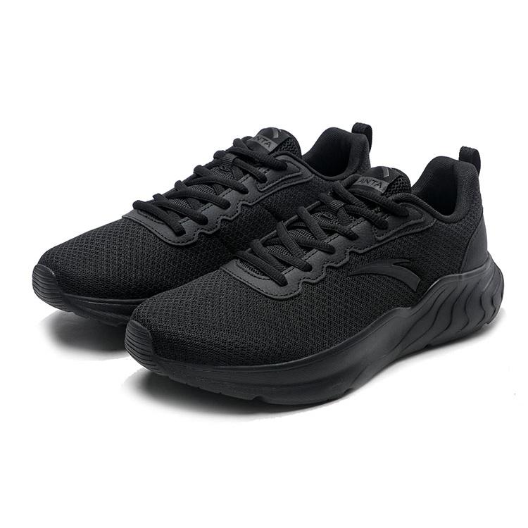 New Anta Running Collection Anti Slip Wear Resistant Low Top Running Shoes Men's Black 912345527-2
