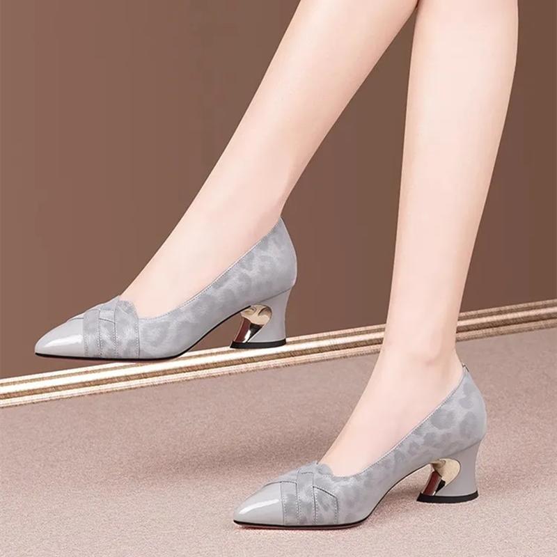 sapatos femininas women casual grey comfort spring slip on square heel shoes for sexy party lady black pumps ab513