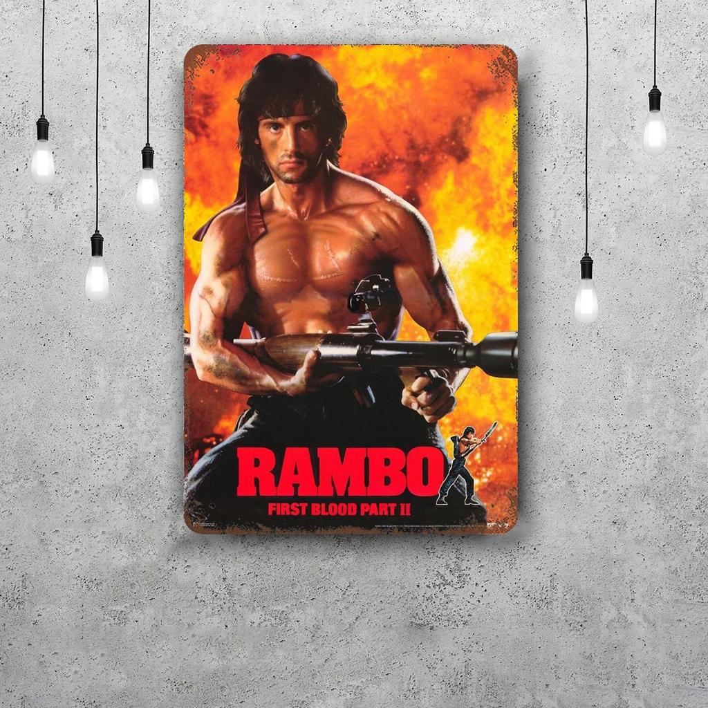 sylvester stallone Decor Poster Vintage Tin Sign Metal Sign Decorative Plaque for Pub Bar Man Cave Club Wall Decoration