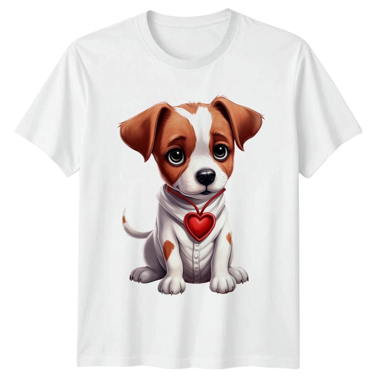 Puppy Dog Love Heart Animals Mens T-Shirt Womens Tee Graphic Unisex Top XXXXL