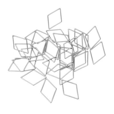 30pcs Earring Connectors DIY Geometric RhombusShaped Hollow Stainless Pendant Supplies for