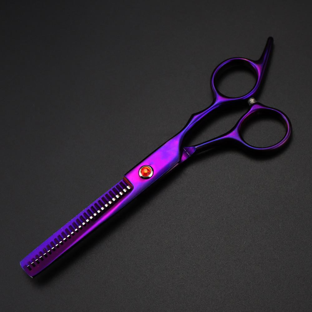 Professional 6 '' Scissor Red Gem Hair Cutting Scissors Haircut Thinning Barber Tools Cut Shears Hairdresser Scissors